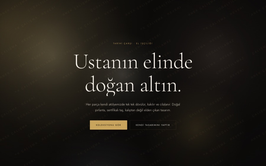 Mücevher vitrini — canlı demo önizlemesi